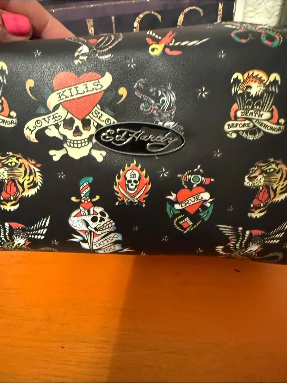 Ed Hardy Black Tattoo-Graphic Cosmetic/Toiletry Bag NWT - Picture 2 of 5